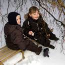 Prince Sverre Magnus and Princess Ingrid Alexandra on a sleigh (Photo: Heiko Junge, Scanpix)
